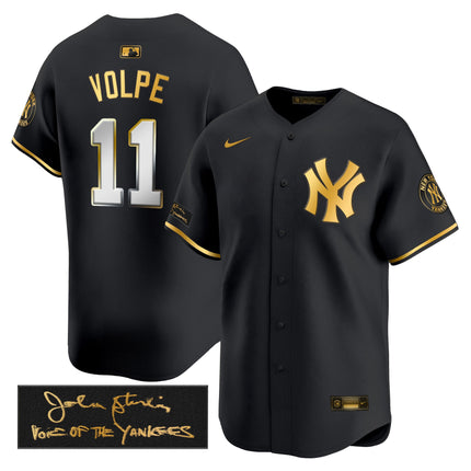 Men's Yankees John Sterling "The Voice of the Yankees" Tribute Patch Vapor Premier Limited Jersey - All Stitched