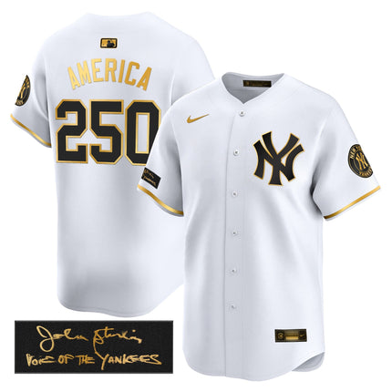 Men's Yankees John Sterling "The Voice of the Yankees" Tribute Patch Vapor Premier Limited Jersey - All Stitched