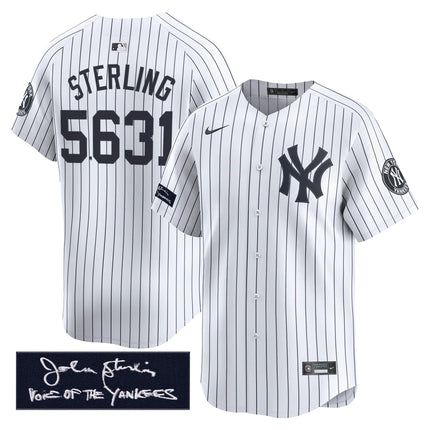Men's Yankees John Sterling "The Voice of the Yankees" Tribute Patch Vapor Premier Limited Jersey - All Stitched