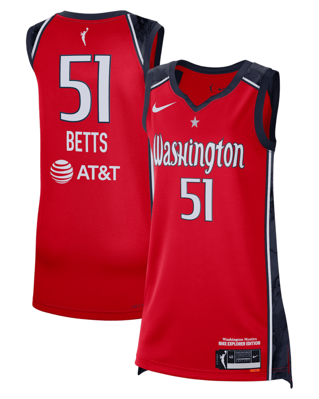 Washington Mystics Lauren Betts Victory Jersey - Explorer Edition Jersey - All Stitched