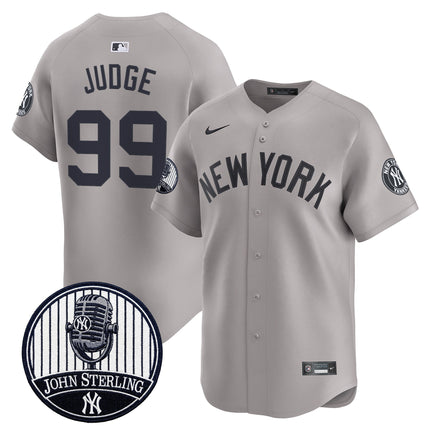 Men's Yankees John Sterling "The Voice of the Yankees" Tribute Patch Vapor Premier Limited Jersey V2 - All Stitched