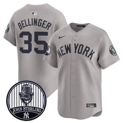 Men's Yankees John Sterling "The Voice of the Yankees" Tribute Patch Vapor Premier Limited Jersey V2 - All Stitched