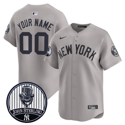 Yankees John Sterling "The Voice of the Yankees" Tribute Patch Vapor Premier Limited Custom Jersey V2 - All Stitched