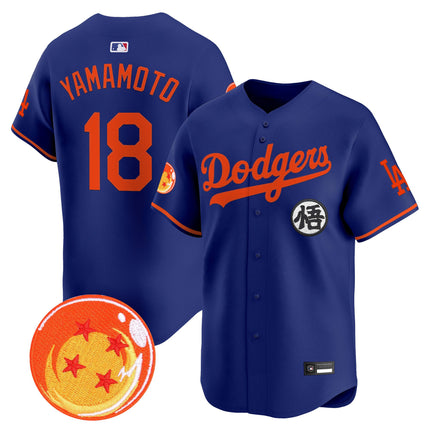 Men's Los Angeles Dodgers x Dragon Ball Vapor Premier Limited Jersey - Stitched