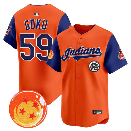 Men's Cleveland Indians x Dragon Ball Vapor Premier Limited Jersey - All Stitched