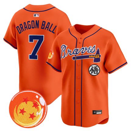 Men's Atlanta Braves x Dragon Ball Vapor Premier Limited Jersey - All Stitched