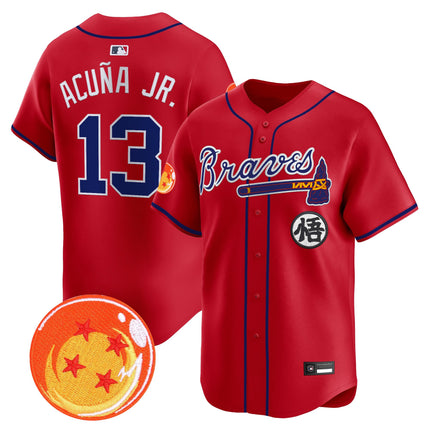 Men's Atlanta Braves x Dragon Ball Vapor Premier Limited Jersey - All Stitched