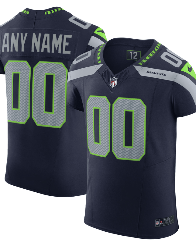 Navy Seattle Seahawks Vapor F.U.S.E. Elite Custom Jersey – All Stitched