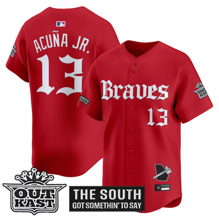 Men's Atlanta Braves 'Gothic South x Outkast Edition' Vapor Premier Limited Jersey V2- All Stitched