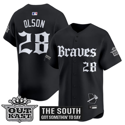 Men's Atlanta Braves 'Gothic South x Outkast Edition' Vapor Premier Limited Jersey V2- All Stitched
