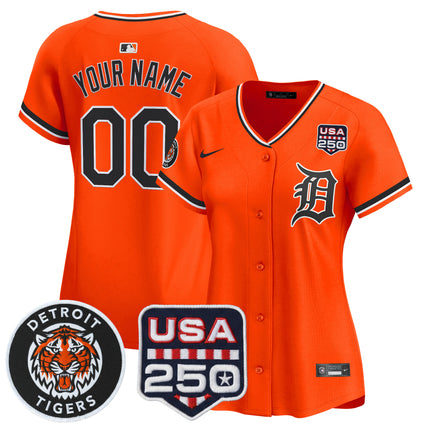 Detroit Tigers 2026 Alternate Vapor Premier Limited Custom Jersey - 250America Patch - All Stitched