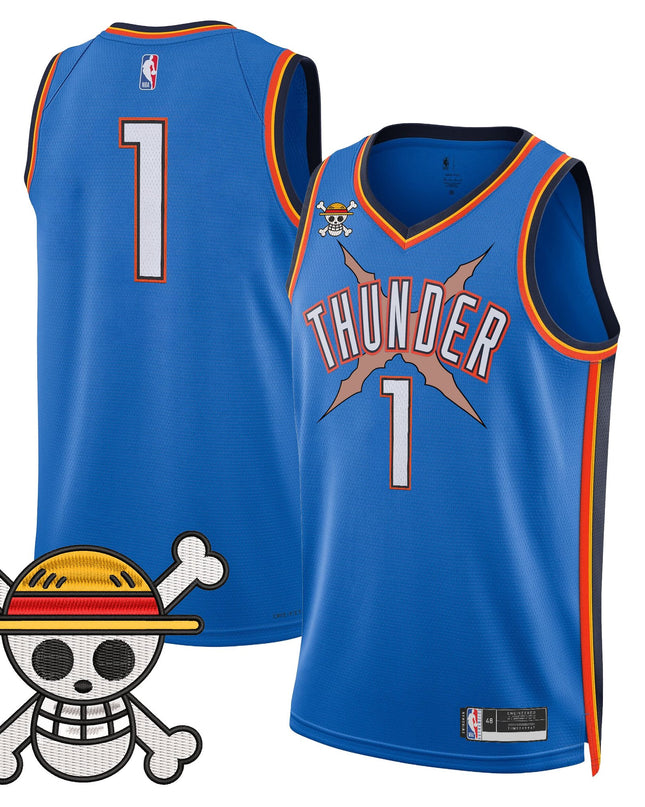 Men's Oklahoma City Thunder x One Piece Swingman Jersey- Stitched