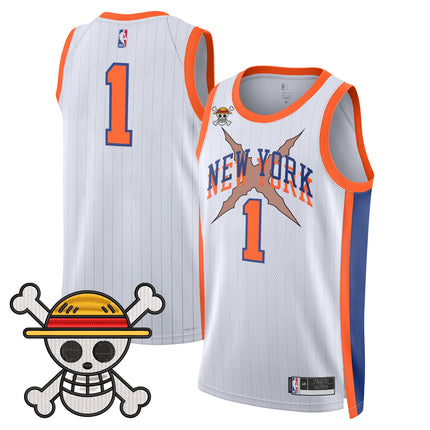 Men's New York Knicks x One Piece Swingman Jersey- Stitched