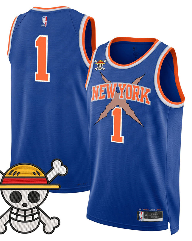 Men's New York Knicks x One Piece Swingman Jersey- Stitched
