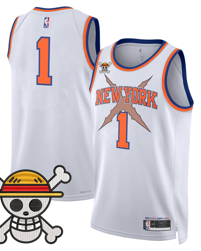 Men's New York Knicks x One Piece Swingman Jersey- Stitched