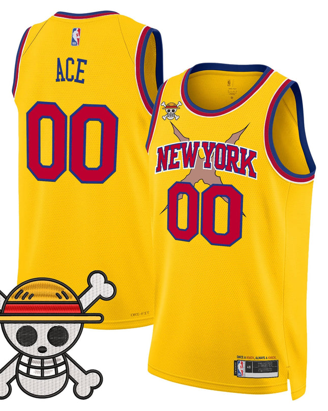 Men's New York Knicks x One Piece Swingman Jersey- Stitched
