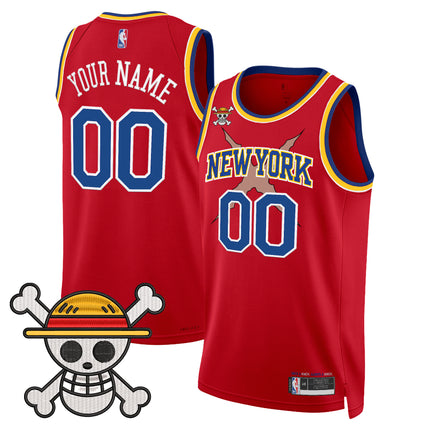 New York Knicks x One Piece Swingman Custom Jersey- Stitched