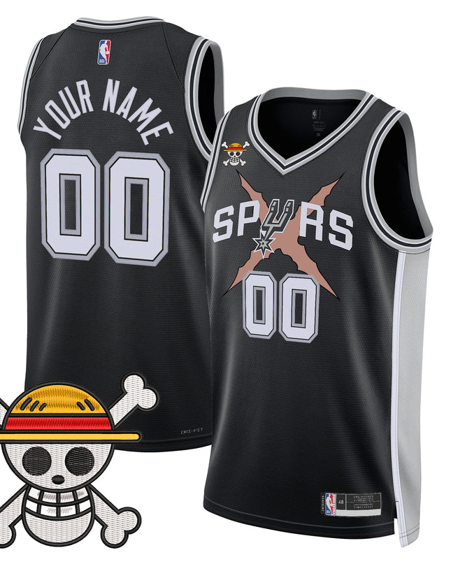 San Antonio Spurs x One Piece Custom Jersey Collection - Stitched