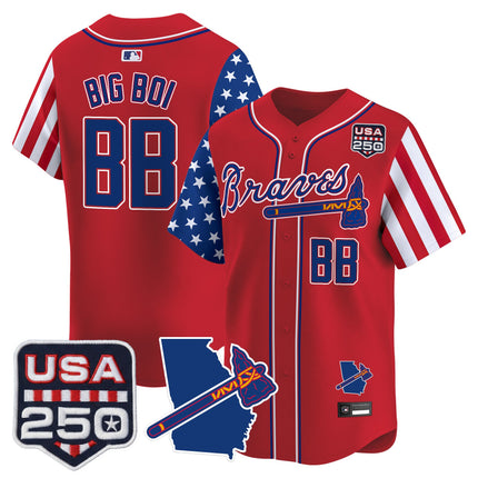 Men's Atlanta Braves "America 250 Edition" Vapor Premier Limited Jersey - All Stitched