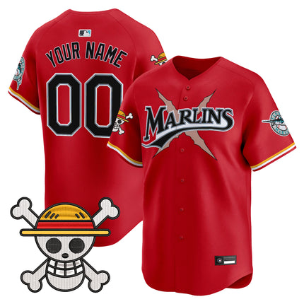 Miami Marlins x One Piece Vapor Premier Limited Custom Jersey - Stitched