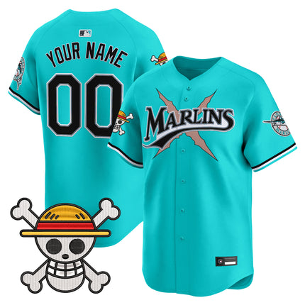 Miami Marlins x One Piece Vapor Premier Limited Custom Jersey - Stitched