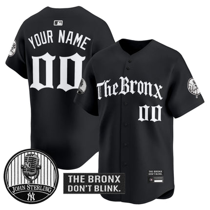 Yankees "The Bronx Gothic" Vapor Premier Limited Custom Jersey - John Sterling Patch - All Stitched