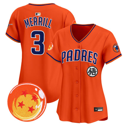 Women's Padres x Dragon Ball Vapor Premier Limited Jersey - All Stitched