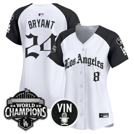Women's Dodgers 2025 Back-To-Back Champions Vapor Premier Limited Jersey - LA Gothic Edition - All Stitched