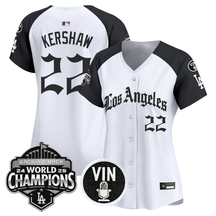 Women's Dodgers 2025 Back-To-Back Champions Vapor Premier Limited Jersey - LA Gothic Edition - All Stitched