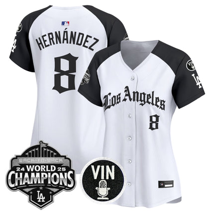 Women's Dodgers 2025 Back-To-Back Champions Vapor Premier Limited Jersey - LA Gothic Edition - All Stitched
