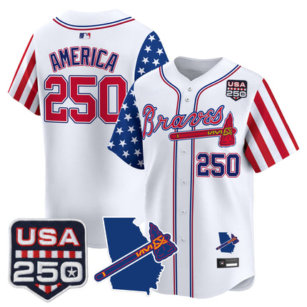 Men's Atlanta Braves "America 250 Edition" Vapor Premier Limited Jersey - All Stitched