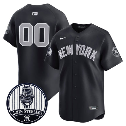 Yankees John Sterling "The Voice of the Yankees" Tribute Patch Vapor Premier Limited Custom Jersey V3 - All Stitched