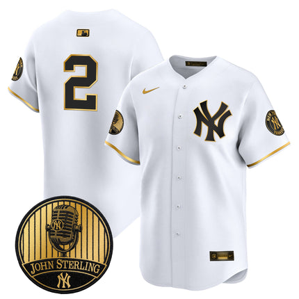 Men's Yankees John Sterling "The Voice of the Yankees" Tribute Patch Vapor Premier Limited Jersey V3 - All Stitched