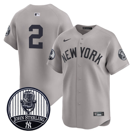 Men's Yankees John Sterling "The Voice of the Yankees" Tribute Patch Vapor Premier Limited Jersey V3 - All Stitched