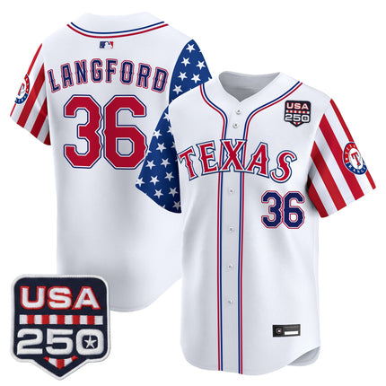 Men's Texas Rangers "America 250 Edition" Vapor Premier Limited Jersey - All Stitched