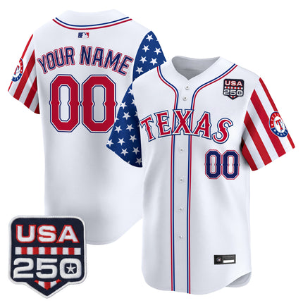 Texas Rangers "America 250 Edition" Vapor Premier Limited Custom Jersey - All Stitched