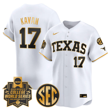 Men's size - Texas Longhorns Softball 2026 World Series (WCWS) Vapor Premier Limited Jersey - All Stitched