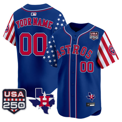 Houston Astros "America 250 Edition" Vapor Premier Limited Custom Jersey - All Stitched
