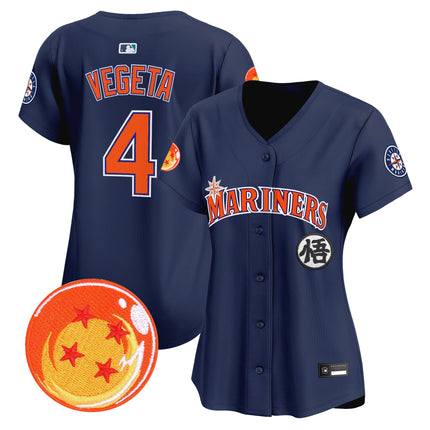 Women's Seattle Mariners x Dragon Ball Vapor Premier Limited Jersey - All Stitched