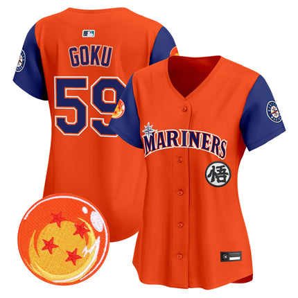 Women's Seattle Mariners x Dragon Ball Vapor Premier Limited Jersey - All Stitched