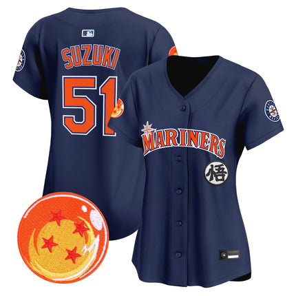 Women's Seattle Mariners x Dragon Ball Vapor Premier Limited Jersey - All Stitched