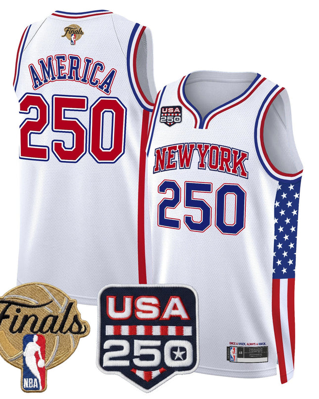 Men's New York Knicks "America 250 Edition" 2026 Finals Patch Swingman Jersey - All Stitched