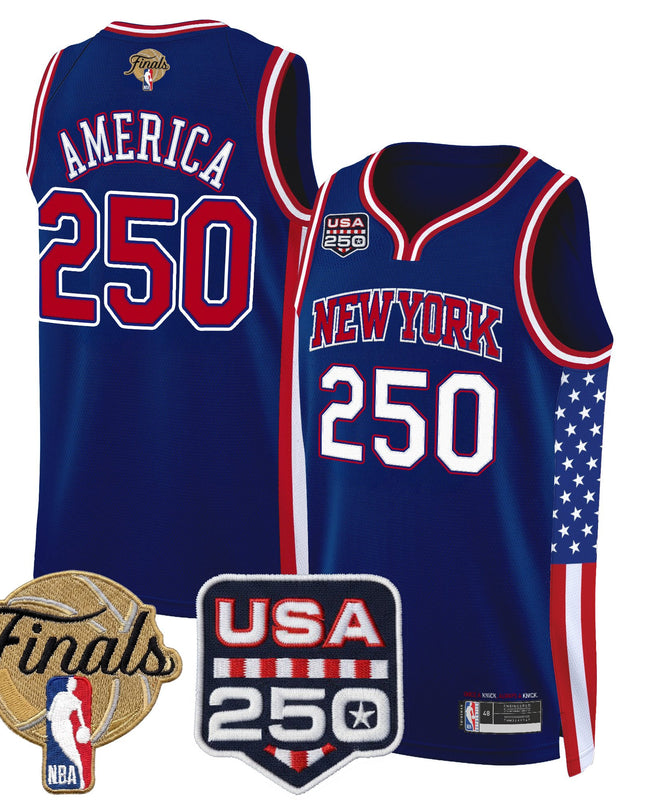 Men's New York Knicks "America 250 Edition" 2026 Finals Patch Swingman Jersey - All Stitched