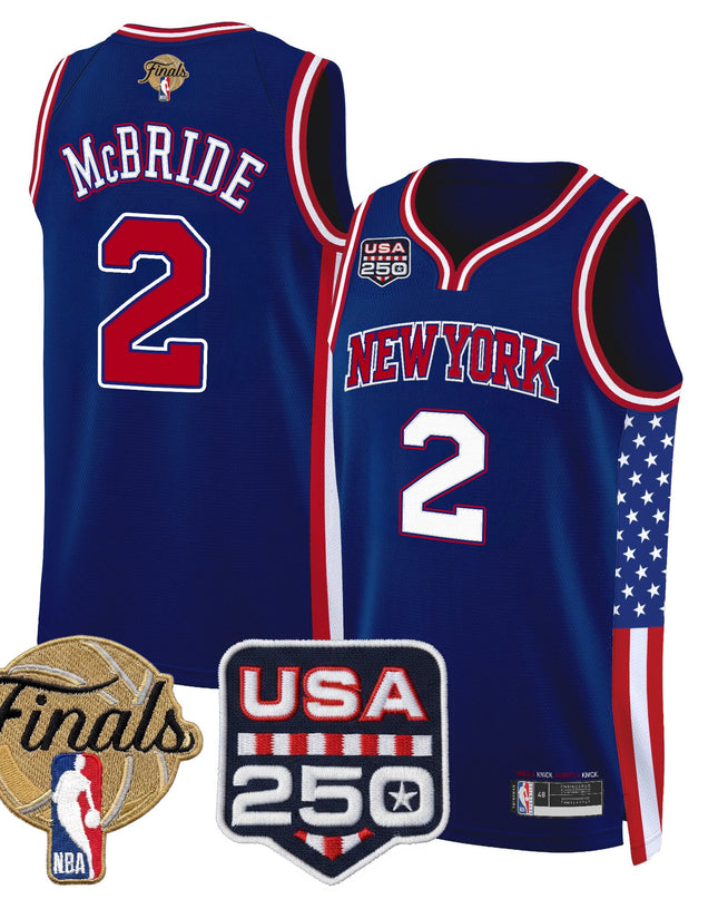 Men's New York Knicks "America 250 Edition" 2026 Finals Patch Swingman Jersey - All Stitched