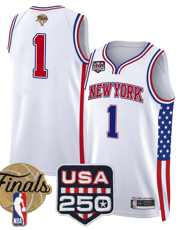Men's New York Knicks "America 250 Edition" 2026 Finals Patch Swingman Jersey - All Stitched