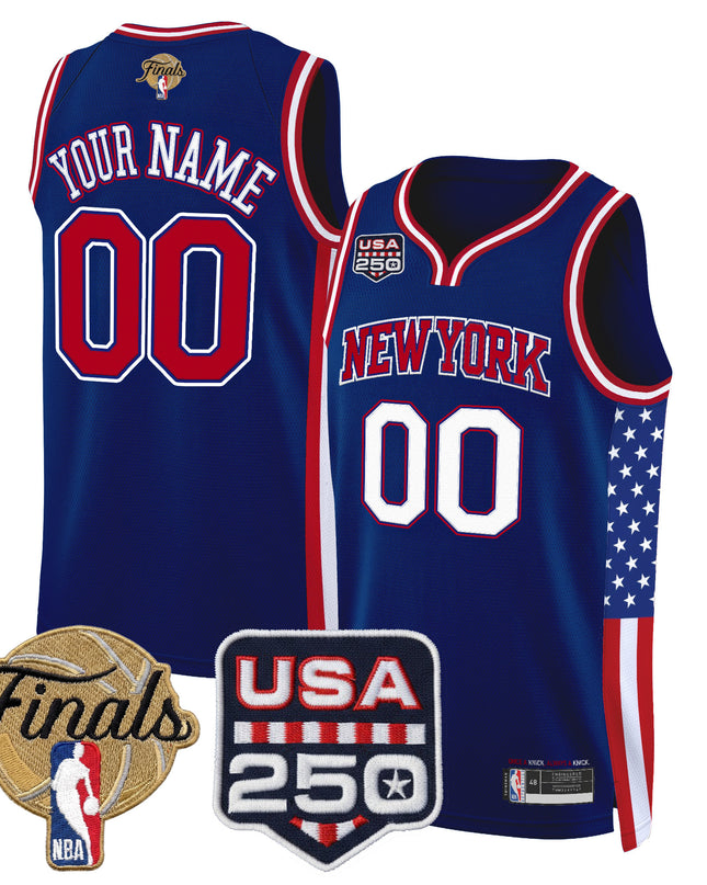 New York Knicks "America 250 Edition" 2026 Finals Patch Custom Swingman Jersey - All Stitched