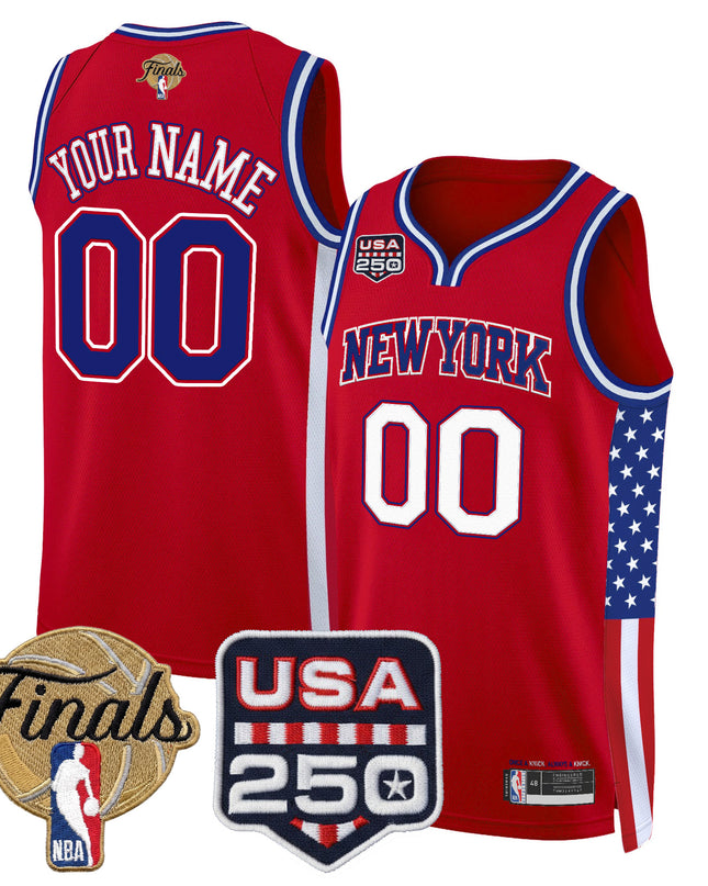 New York Knicks "America 250 Edition" 2026 Finals Patch Custom Swingman Jersey - All Stitched