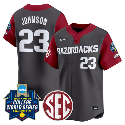 Men's Size - Arkansas Softball 2026 World Series (WCWS) Vapor Premier Limited Jersey - All Stitched