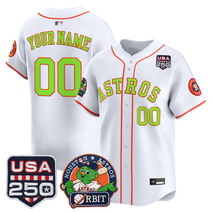 Astros Orbit & 250 America Patch Vapor Premier Limited Custom Jersey - All Stitched