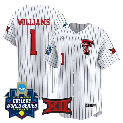 Men's size - Texas Tech Red Raiders Softball 2026 World Series (WCWS) Vapor Premier Limited Jersey - All Stitched